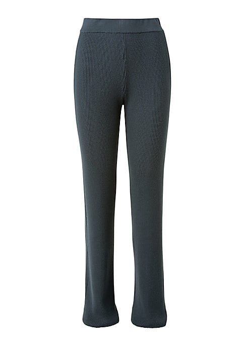 Ribbed Boot-Cut Wool Trousers