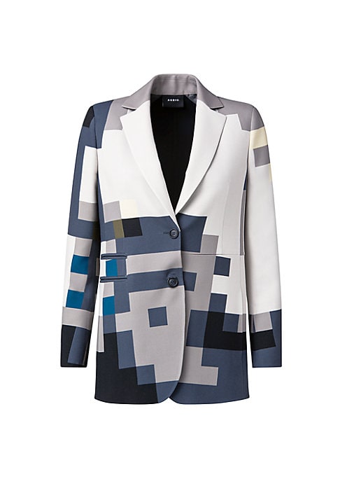 Chic Colorblock Wool Jacket