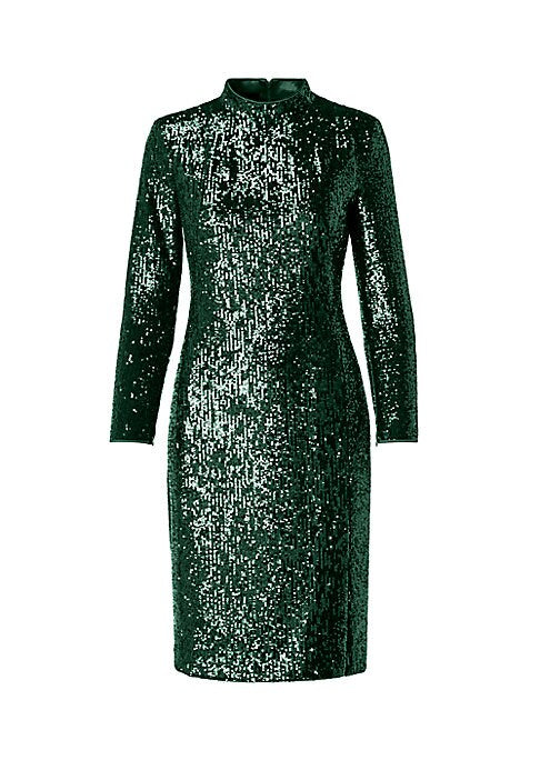 Lustrous Sequin Turtleneck Dress