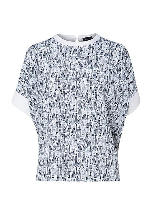 Illustrated Silk Top