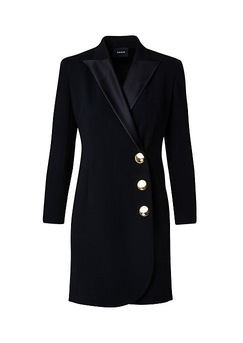 Luxe Satin Lapel Dress