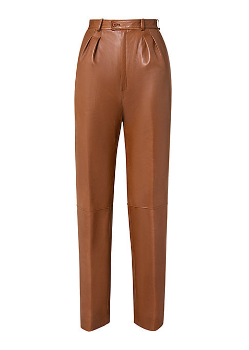 Chic Conical Leather Trousers
