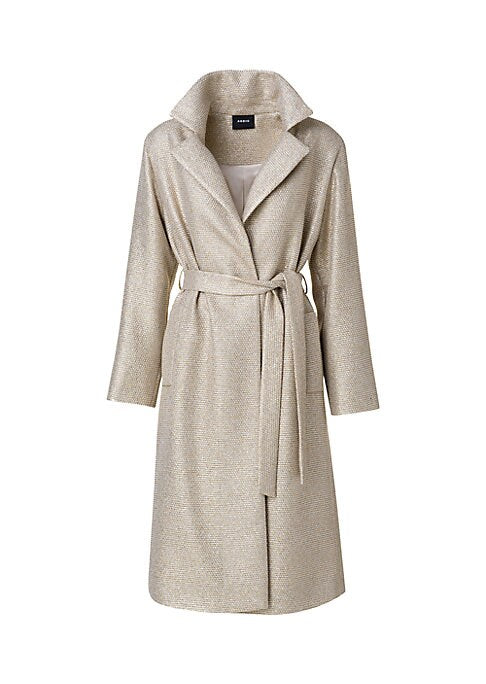 Shiny Belted Overcoat
