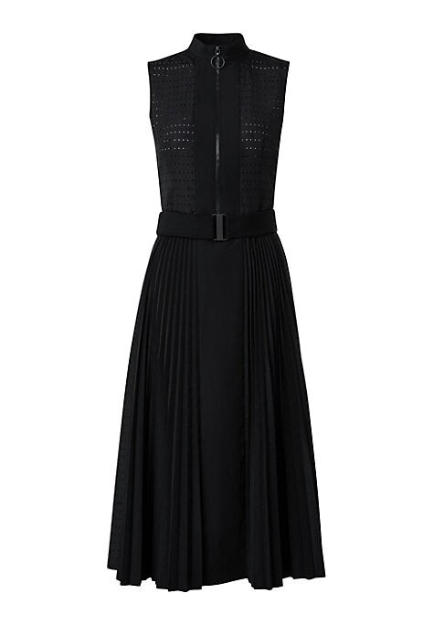 Dotted Pleat Midi Dress