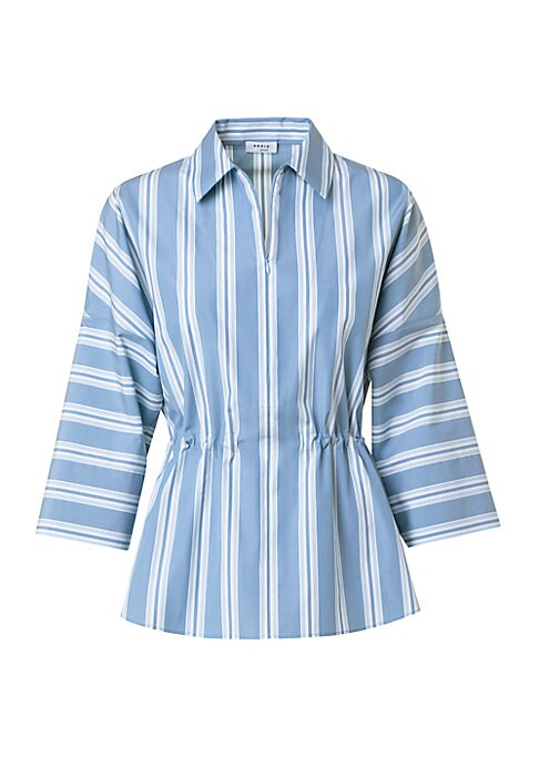 Cinch-Waist Cotton Blouse