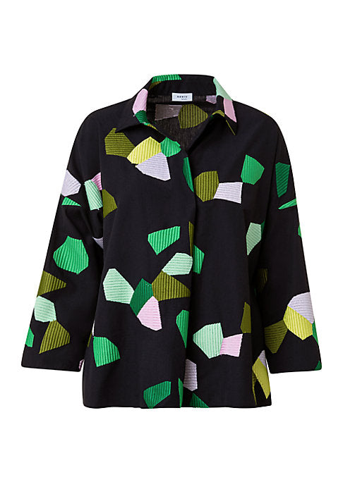 Patterned Oversized Blouse