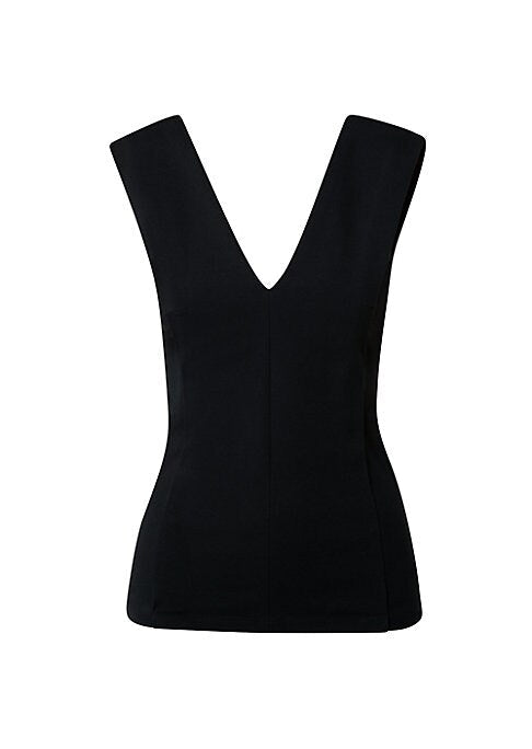 Pleated V-Neck Sleeveless Top