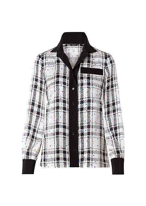 Chic Plaid Satin Shirt