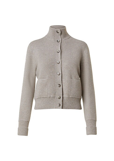 Luxurious Stand Collar Cardigan