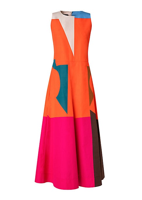 Chic Colorblock Midi Dress