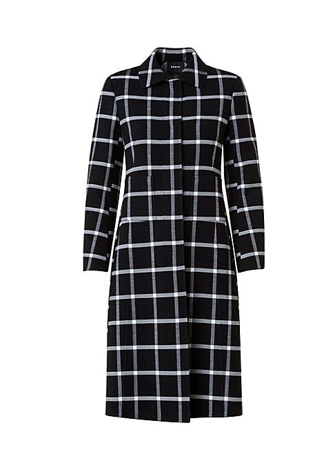 Chic Windowpane Wool Coat