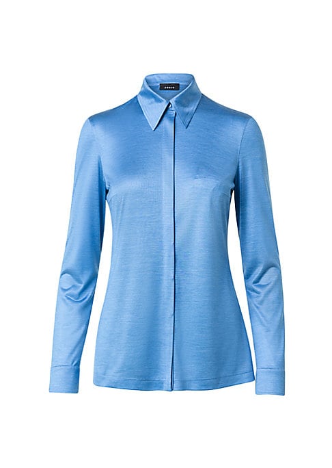 Lustrous Silk Slim Fit Top