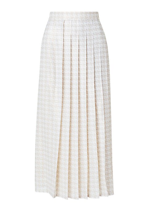 Gingham Pleat Midi Skirt