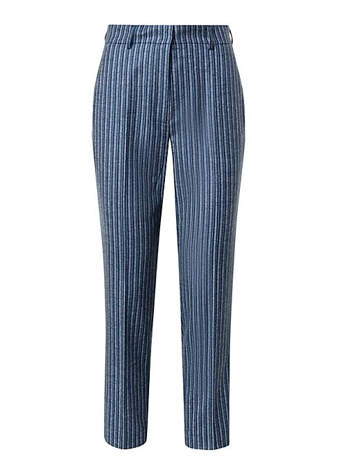 Chic Stripe Wool Trousers