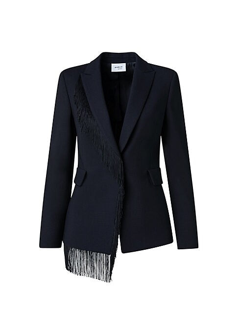 Fringe-Trimmed Wool Blazer