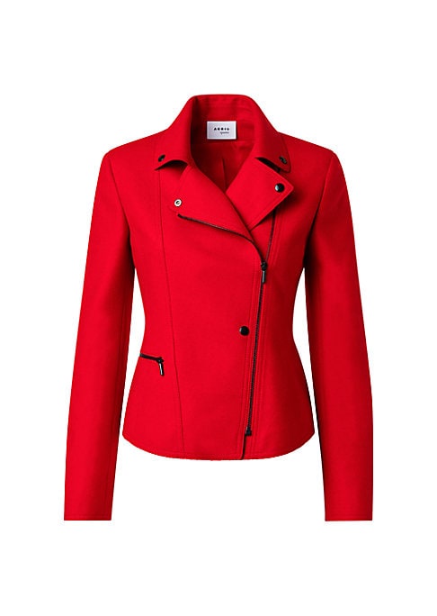 Asymmetric Wool Moto Jacket