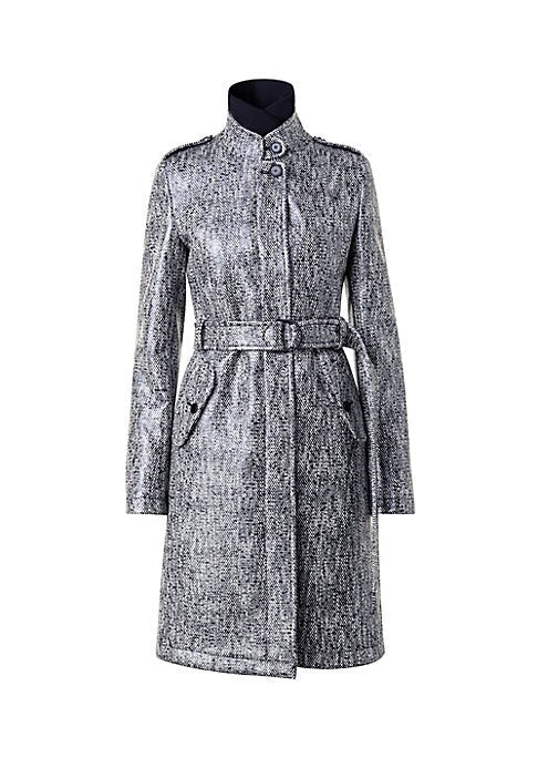 Glossy Tweed Overcoat