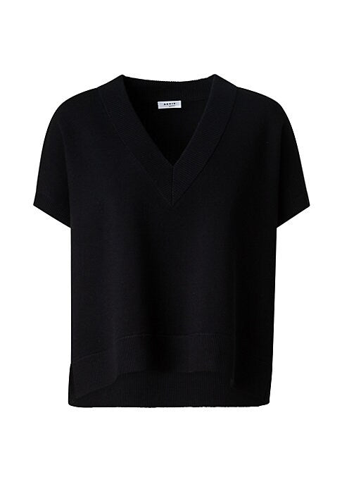 Boxy V-Neck Wool Top