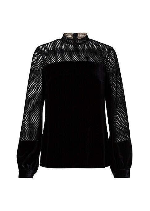 Velvet Balloon Sleeve Top