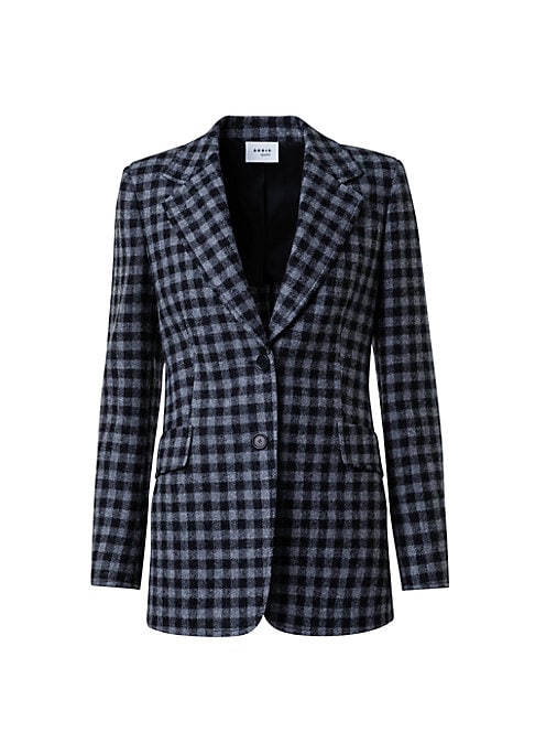 Gingham Wool Tailored Blazer