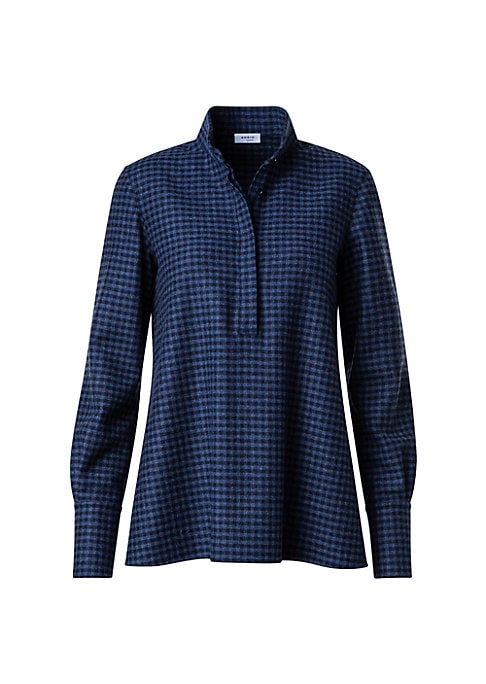 Gingham Chic Wool Blouse