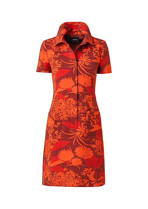 Floral Stretch Wool Dress
