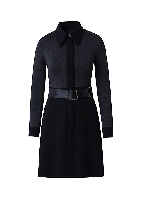 Chic Contrast Belted Dress