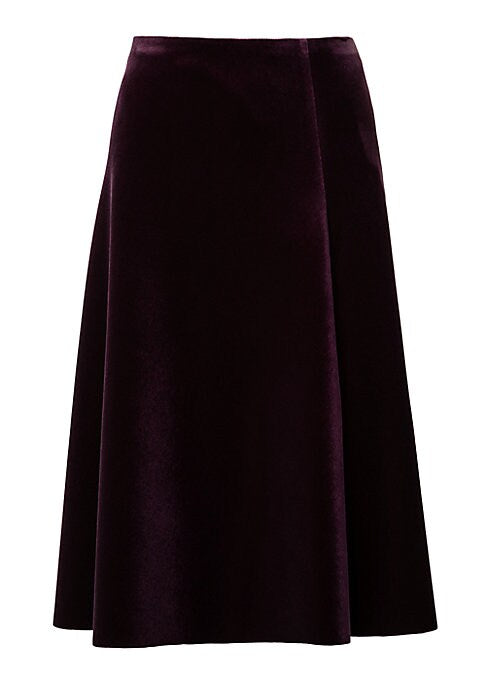 Sleek Velvet Midi Skirt