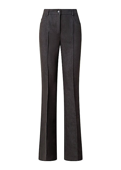 Flared Stretch Denim Trousers