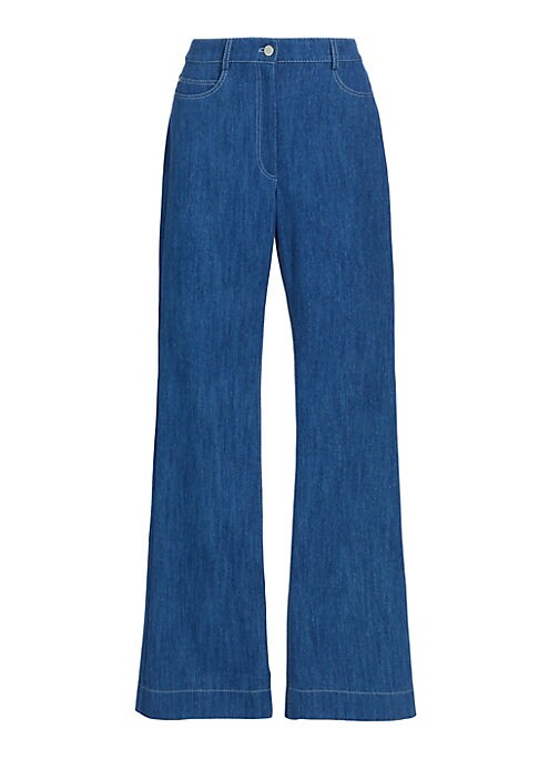 High-Waisted Denim Trousers