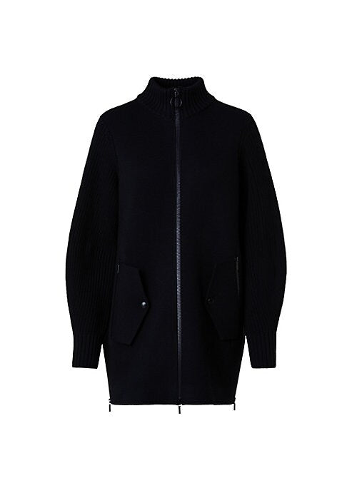 Turtleneck Wool Bomber Cardi