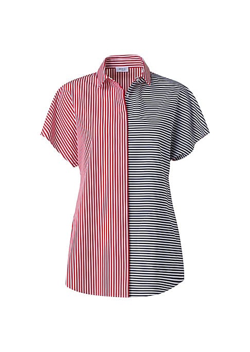 Colorblocked Striped Blouse