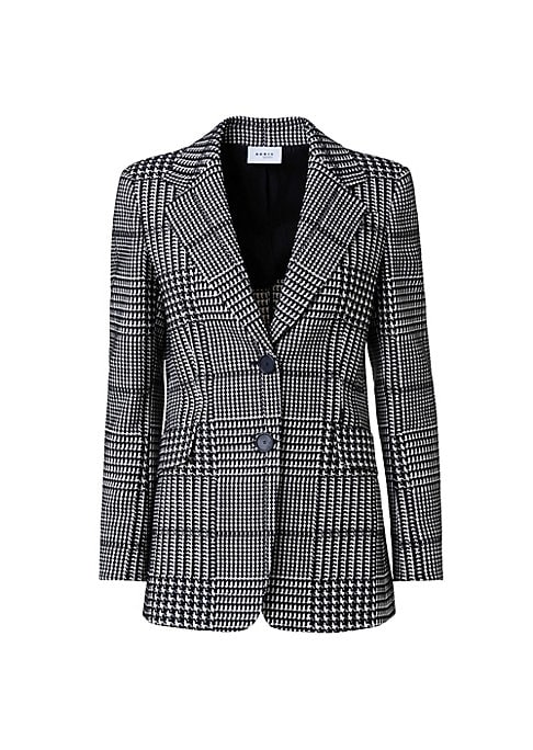 Plaid Wool Blend Blazer