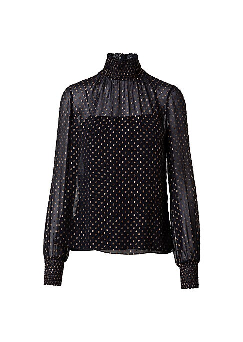 Metallic Dot Sheer Blouse