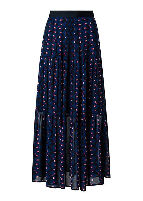 Abstract Print Maxi Skirt