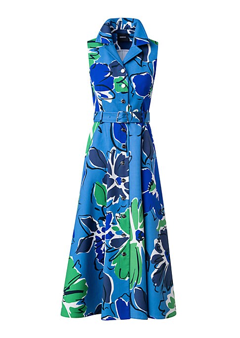 Floral A-Line Midi Dress