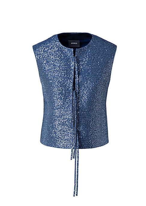 Glistening Tie-Front Vest