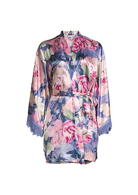 Floral Satin Wrap Robe
