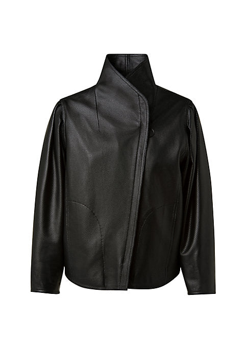 Asymmetrical Leather Moto Jacket