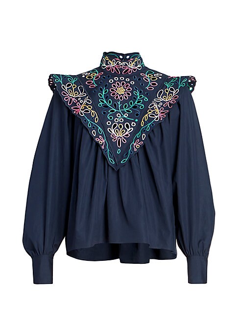 Flutter Ruffled Embroidery Top