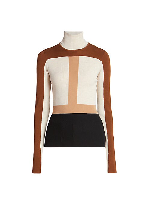 Chic Colorblock Turtleneck Sweater