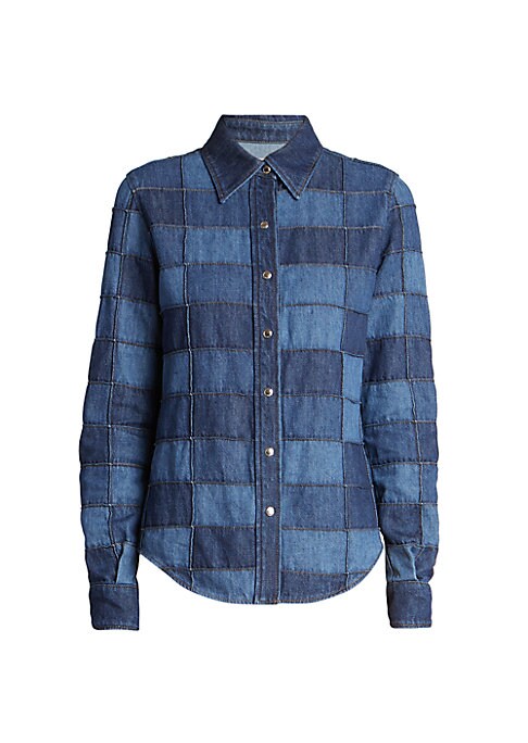 Denim Patchwork Button-Up