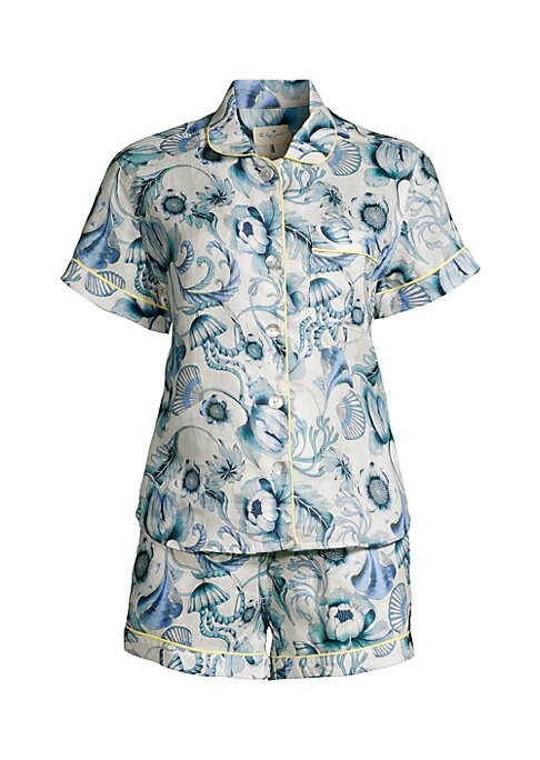 Coastal Floral Linen Pajamas