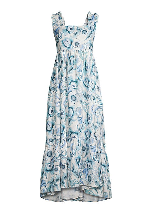 Coastal Floral Midi-Dress
