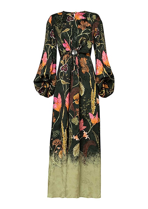 Floral Balloon-Sleeve Dress