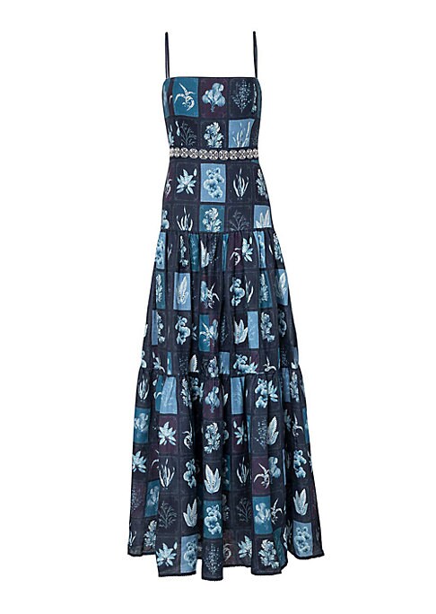 Floral Tiered Linen Dress