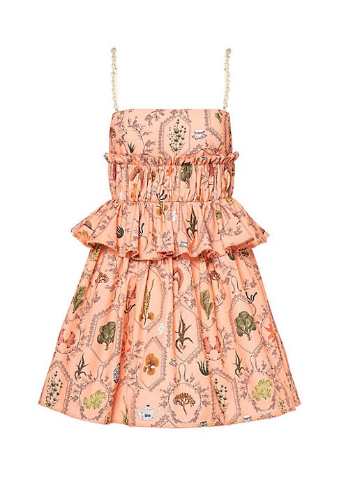 Beaded Peplum Cotton Dress