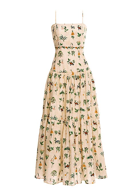 Floral Tiered Linen Dress