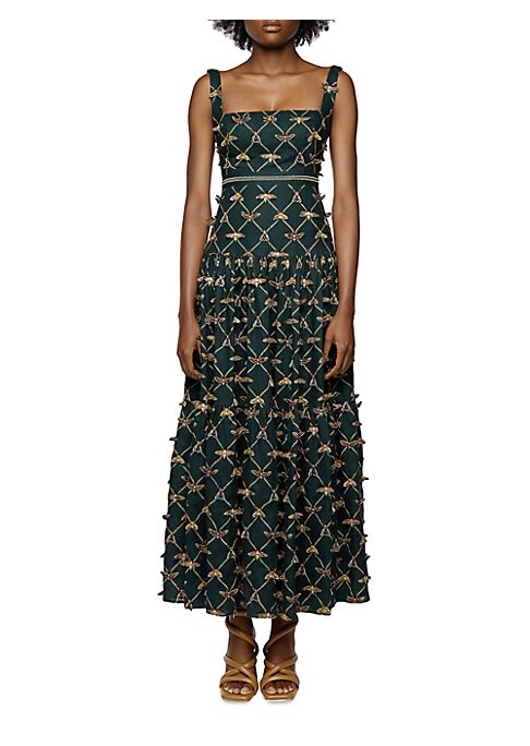 Insect Appliqué Maxi Dress