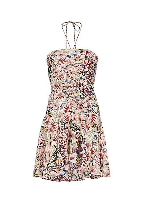 Floral Silk Halter Dress